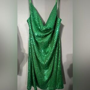 Green sparkly mini dress. St Patrick’s Day dress!